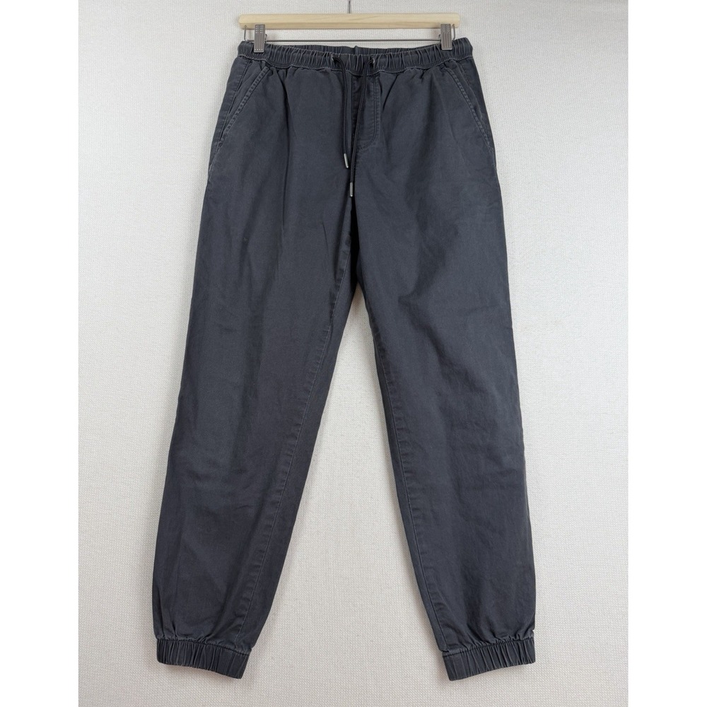 NET Men Modern Twill Stretch Jogger Pants Size M Gray Pull on Elastic Waist Tie